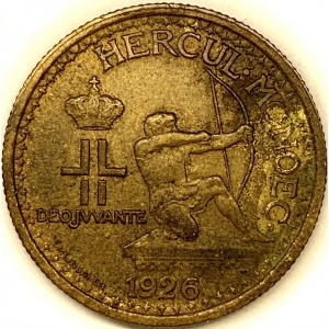 Аверс монеты Монако, 50 сантимов, 1926