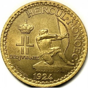 Аверс монеты Монако, 1 франк, 1924
