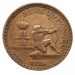 Аверс монеты Монако, 2 франка, 1924