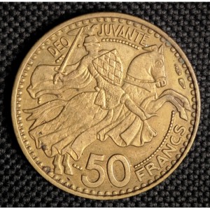 Реверс монеты Монако, 50 франков, 1950