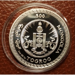 Аверс монеты Монголия, 500 тугриков, 2005, Китайский гороскоп - год петуха