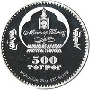 Аверс монеты Монголия, 500 тугриков, 2006, XX зимние Олимпийские Игры, Турин 2006