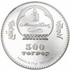 Аверс монеты Монголия, 500 тугриков, 2017, Экзотические бабочки - Aporia Crataegi