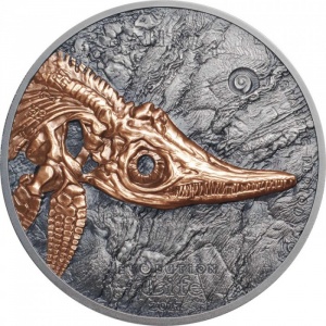 Реверс монеты Монголия, 500 тугриков, 2017, Эволюция жизни - Ихтиозавр