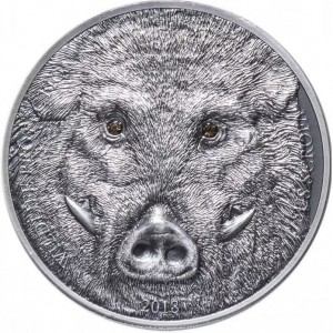 Реверс монеты Монголия, 500 тугриков, 2018, Защита дикой природы - Кабан /Sus scrofa/