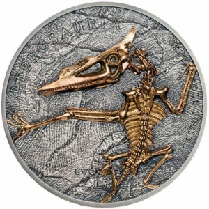 Реверс монеты Монголия, 500 тугриков, 2018, Эволюция жизни - Птерозавр