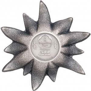 Аверс монеты Монголия, 500 тугриков, 2019, Эдельвейс