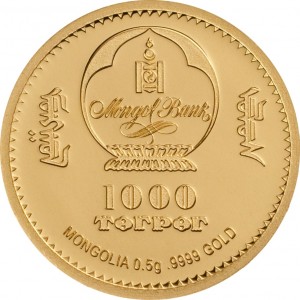 Аверс монеты Монголия, 1000 тугриков, 2018, Эволюция жизни - Птерозавр