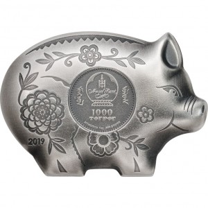 Аверс монеты Монголия, 1000 тугриков, 2019, Год свиньи