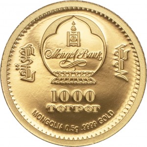 Аверс монеты Монголия, 1000 тугриков, 2019, Эволюция жизни - Синраптор