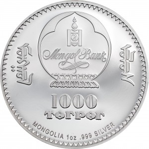 Аверс монеты Монголия, 1000 тугриков, 2021, 200 со дня смерти Наполеона Бонапарта