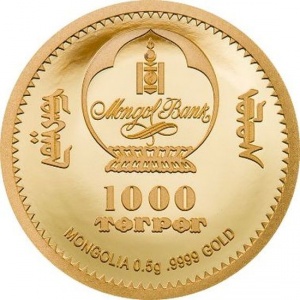 Аверс монеты Монголия, 1000 тугриков, 2023, Китайский гороскоп - год кролика