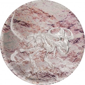 Реверс монеты Монголия, 2000 тугриков, 2019, Доисторические звери - Протоцератопс