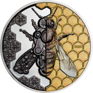 Реверс монеты Монголия, 2000 тугриков, 2020, Механическая пчела