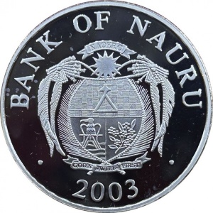 Аверс монеты Науру, 10 долларов, 2003, Памятники Европы - Здание Рейхстага
