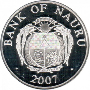 Аверс монеты Науру, 10 долларов, 2007, Чемпионат мира по футболу 2006, Германия