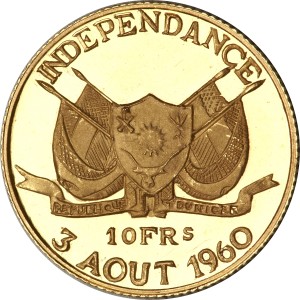 Реверс монеты Нигер, 10 франков, 1960, Независимость