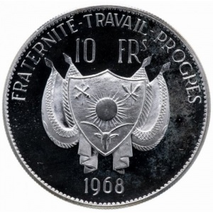 Аверс монеты Нигер, 10 франков, 1968, Лев /Ø36 мм/