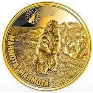 Реверс монеты Нигер, 100 франков, 2020, Горная фауна - альпийский сурок