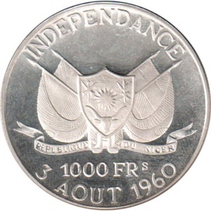 Реверс монеты Нигер, 1000 франков, 1960, Независимость