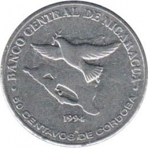 Реверс монеты Никарагуа, 50 сентаво, 1994