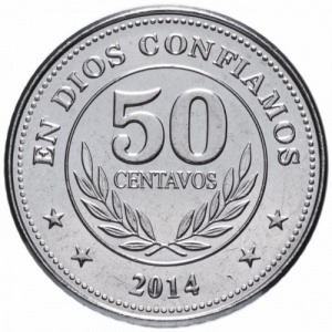 Реверс монеты Никарагуа, 50 сентаво, 2007-2014