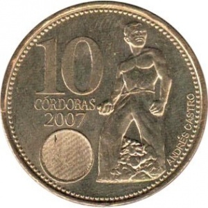 Реверс монеты Никарагуа, 10 кордоб, 2007