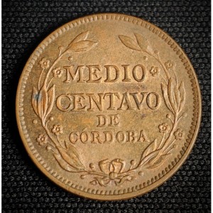Реверс монеты Никарагуа, ½ сентаво, 1912-1937