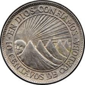 Реверс монеты Никарагуа, 10 сентаво, 1912-1936