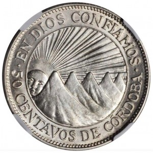 Реверс монеты Никарагуа, 50 сентаво, 1912-1929