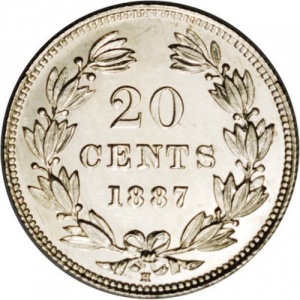 Реверс монеты Никарагуа, 20 сентаво, 1887