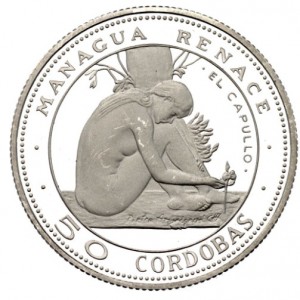 Реверс монеты Никарагуа, 50 кордоб, 1975, Землетрясение в Манагуа