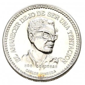 Реверс монеты Никарагуа, 500 кордоб, 1980, Карлос Фонсека