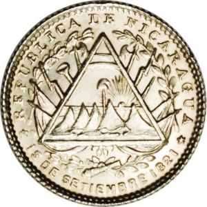 Аверс монеты Никарагуа, 5 сентаво, 1887
