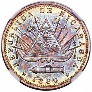 Аверс монеты Никарагуа, 20 сентаво, 1880