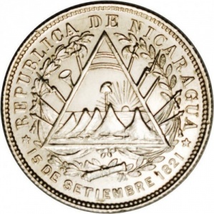 Аверс монеты Никарагуа, 20 сентаво, 1887
