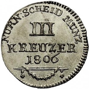 Реверс монеты Нюрнберг, 3 крейцера, 1806