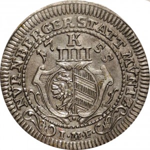 Реверс монеты Нюрнберг, 4 крейцера, 1755-1758