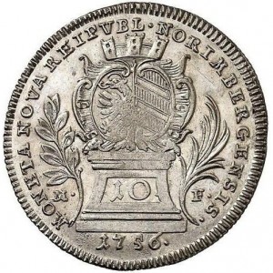 Аверс монеты Нюрнберг, 10 крейцеров, 1756-1760