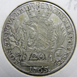 Реверс монеты Нюрнберг, 20 крейцеров, 1765