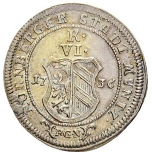 Аверс монеты Нюрнберг, 6 крейцеров, 1736