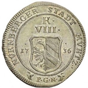 Аверс монеты Нюрнберг, 8 крейцеров, 1736