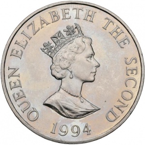 Аверс монеты Олдерни, 2 фунта, 1994, 50 лет высадке в Нормандии