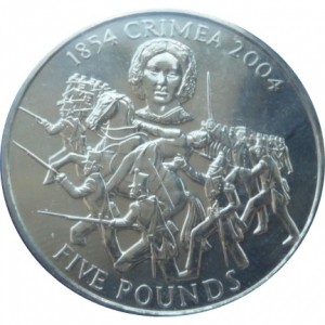 Реверс монеты Олдерни, 5 фунтов, 2004, 150 лет Крымской войне