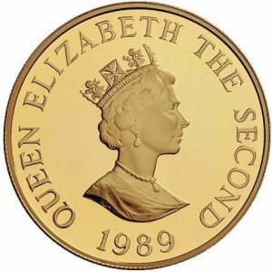 Аверс монеты Олдерни, 2 фунта, 1989, Королевский визит