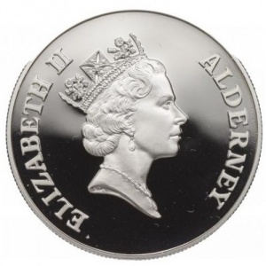Аверс монеты Олдерни, 5 фунтов, 2000, Тысячелетие - 2000 год