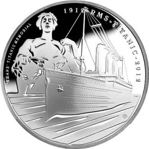 Реверс монеты Олдерни, 5 фунтов, 2012, 100 лет крушению Титаника