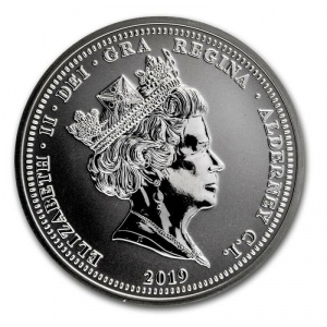 Аверс монеты Олдерни, 5 фунтов, 2019, Тупики
