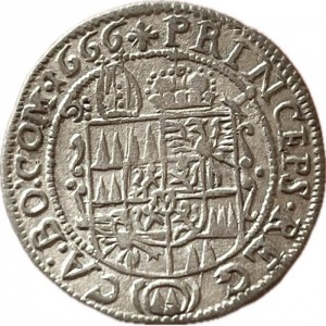 Реверс монеты Оломоуц, 3 крейцера, 1665-1673