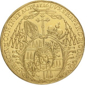 Реверс монеты Оломоуц, 5 дукатов, 1713-1729
